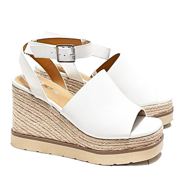 Oda Platform Wedge Sandal- Off White